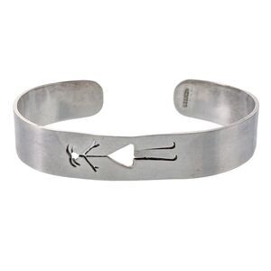Vintage Mexico Sterling Silver 27.2 Gram Woman Girl Cutout Cuff Bracelet 6.5"
